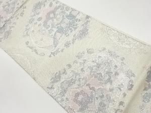 佐賀錦向かい孔雀に草花模様織出し袋帯